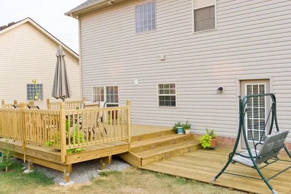 wood deck on home