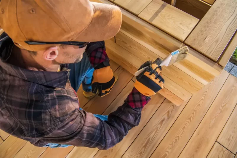 clear coat application decking